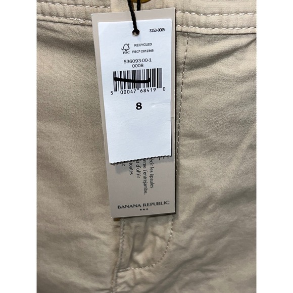NEW Banana Republic Womens 5 Inch Chino Shorts Tan Khaki Petite Size 8 - Picture 2 of 7
